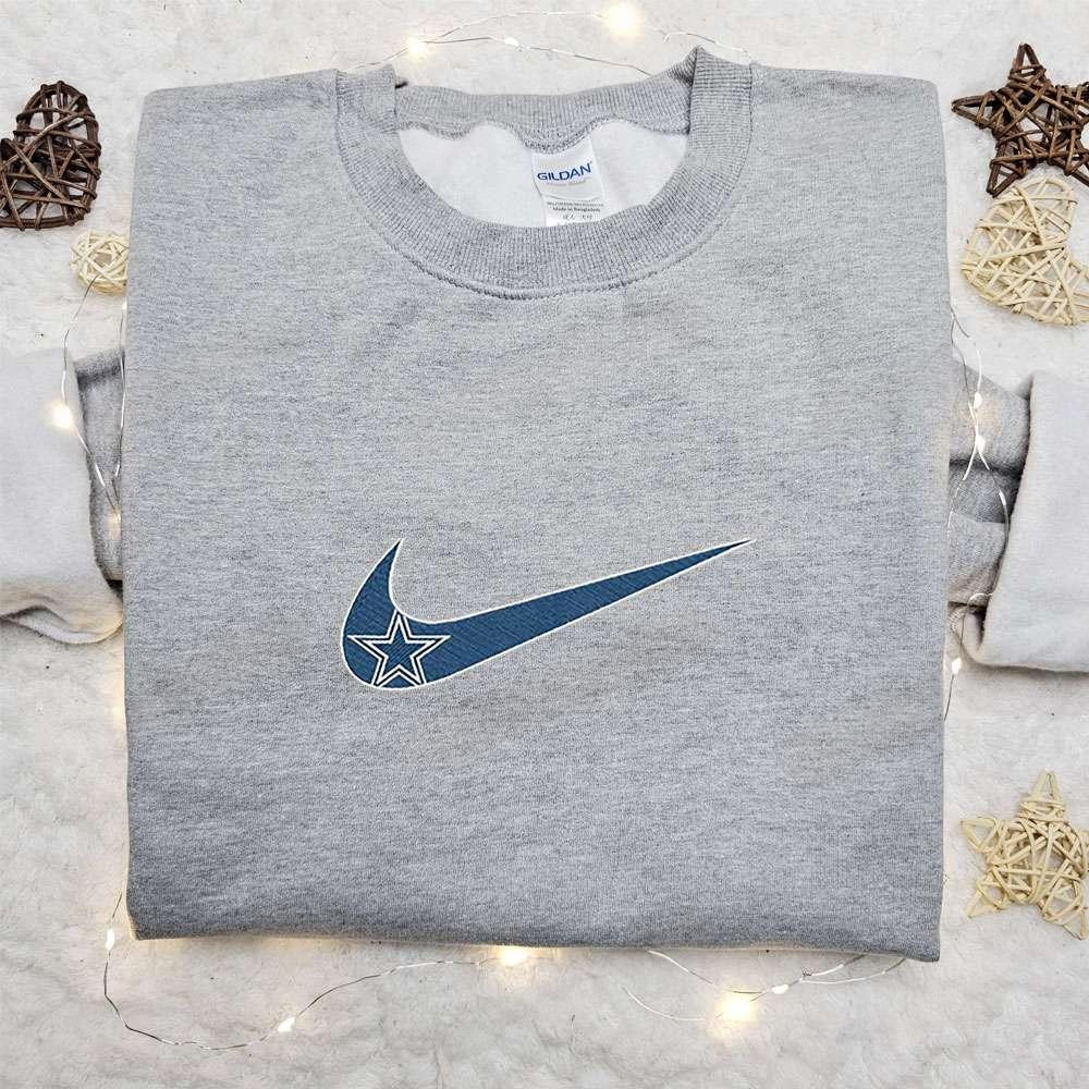 Dallas Cowboys x Nike Swoosh Embroidered Shirt NFL Sports Embroidered Hoodie Best Gift Ideas