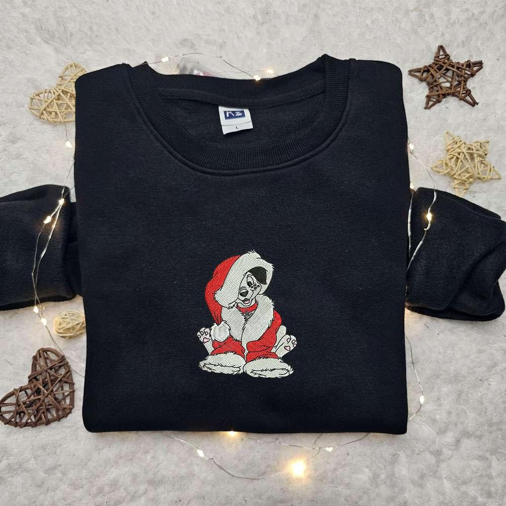 Dalmatian Santa Embroidered Shirt 101 Dalmatians Disney Christmas Embroidered Shirt Best Christmas Gift Ideas