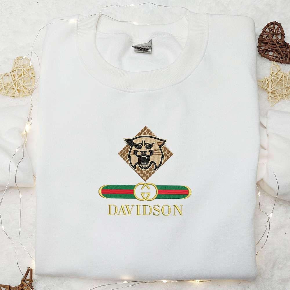 Davidson Wildcats x Gucci Embroidered Shirt NCAA Sports Embroidered Hoodie Best Gift Idea