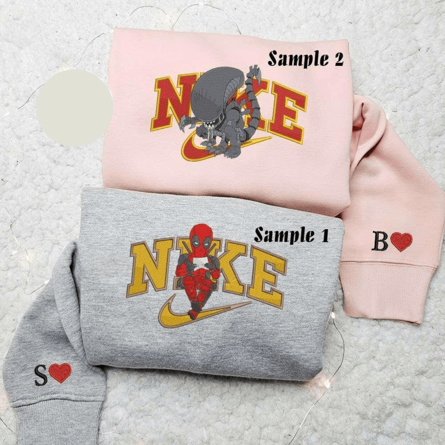 Deadpool And Alien Saliva Marvel Movie Embroidered Couples Shirts