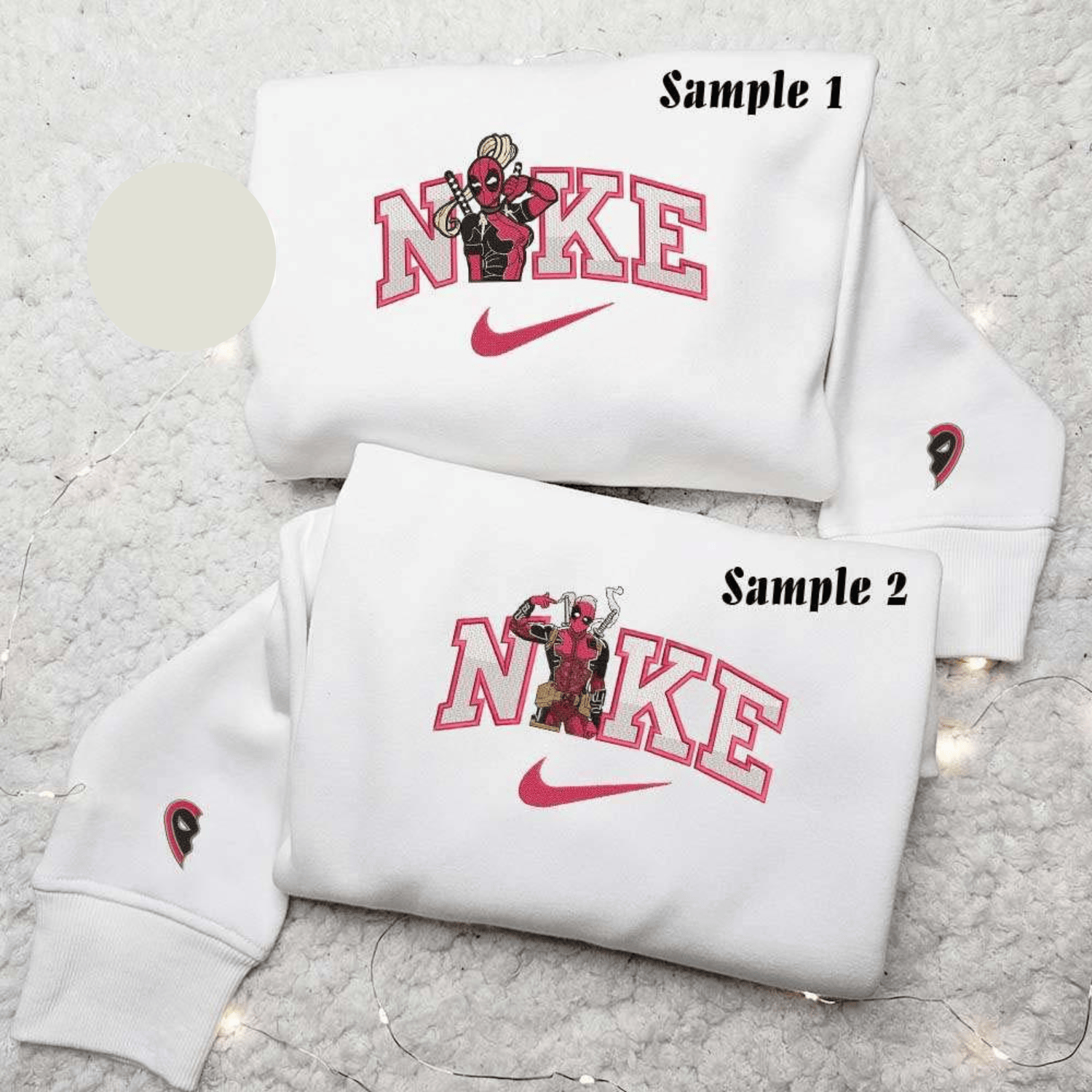 Deadpool And Lady Deadpool Marvel Movie Embroidered Couples Shirts