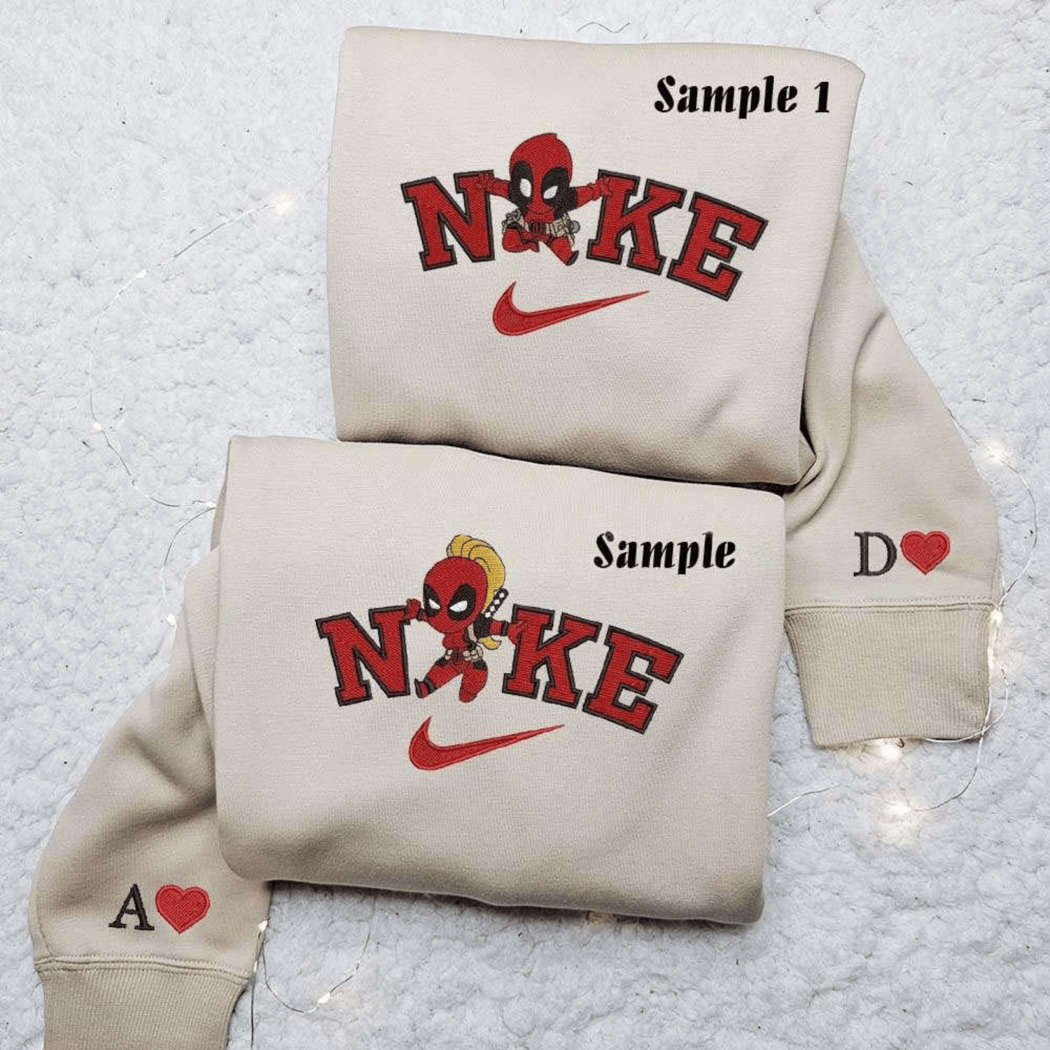 Deadpool Lady Deadpool Marvel Movie Embroidered Couples Shirts