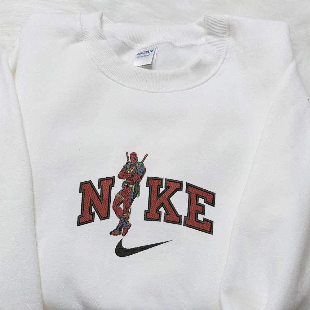 Deadpool x Nike Movie Embroidered Shirt Marvel Cosmic Embroidered Shirt Custom Nike Embroidered Shirt