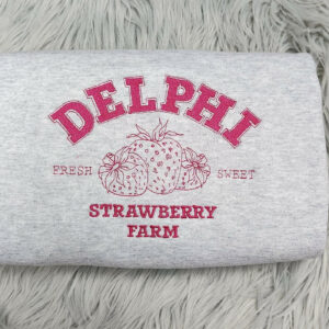 Delphi Strawberry Farm Embroidered Crewneck - Strawberry Service Embroidered Crewneck - Pick Your Own