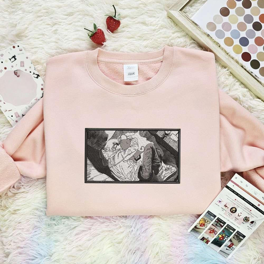 Denji Chainsaw Man Anime Embroidered Shirt , Anime Embroidered T-shirt Sweatshirt Hoodie, Inspired Anime Movie, Best Gift for Anime Fans