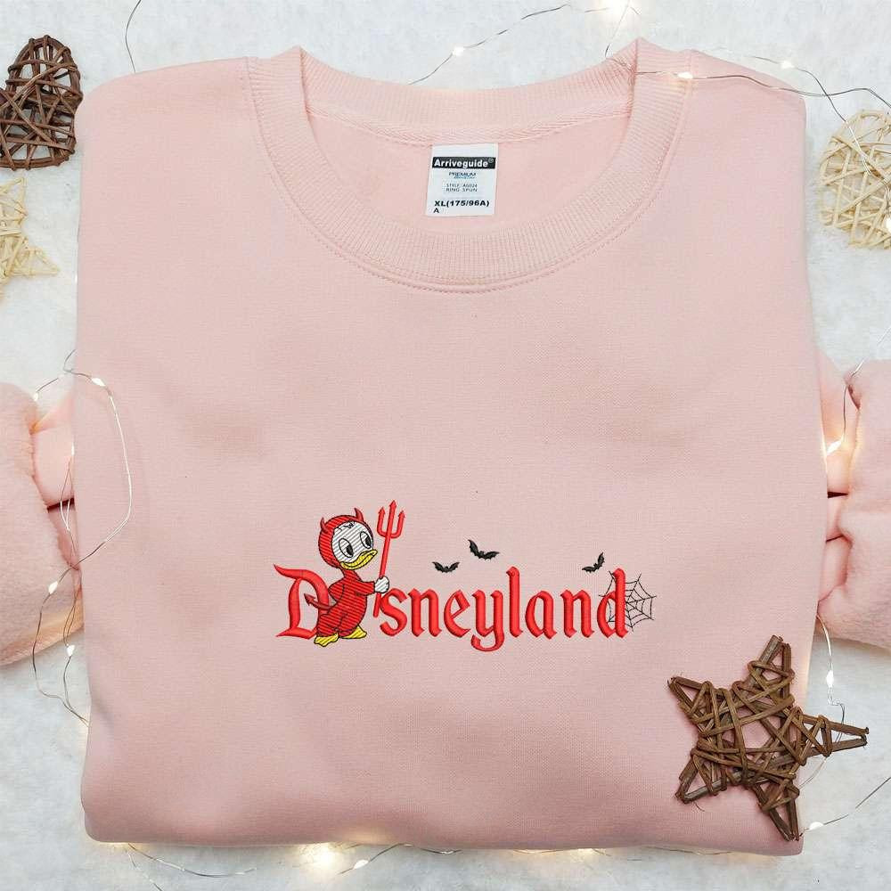 Dewey Duck Devil Disneyland Halloween Embroidered Shirt  Best Halloween Gifts Ideas