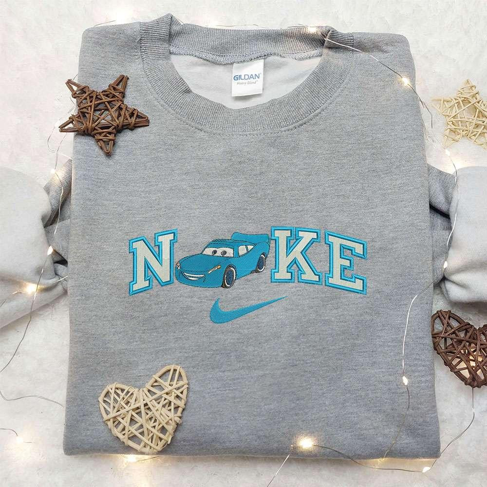 Dinoco 95 x Nike Embroidered Shirt Car Cartoon Embroidered Shirt Custom Nike Embroidered Shirt