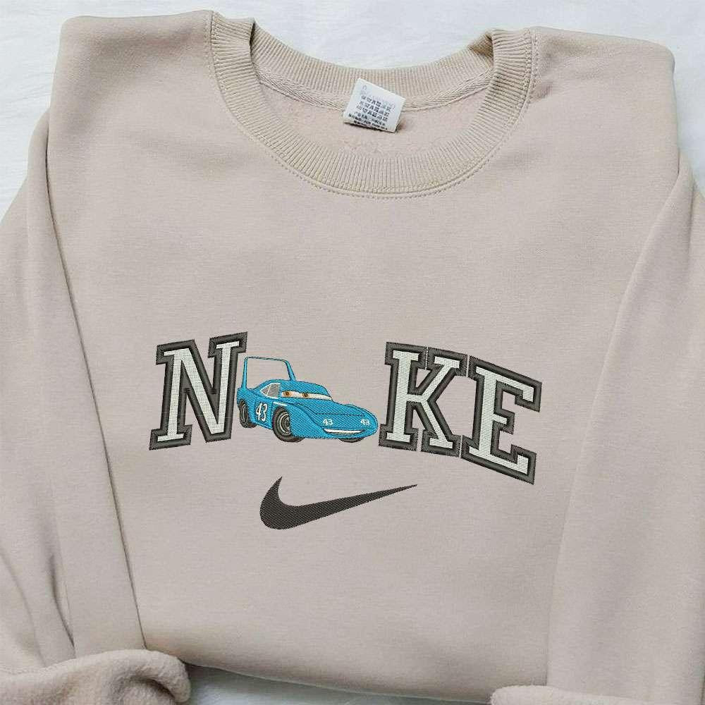 Dinoco x Nike Embroidered Shirt Car Cartoon Embroidered Shirt Custom Nike Embroidered Shirt