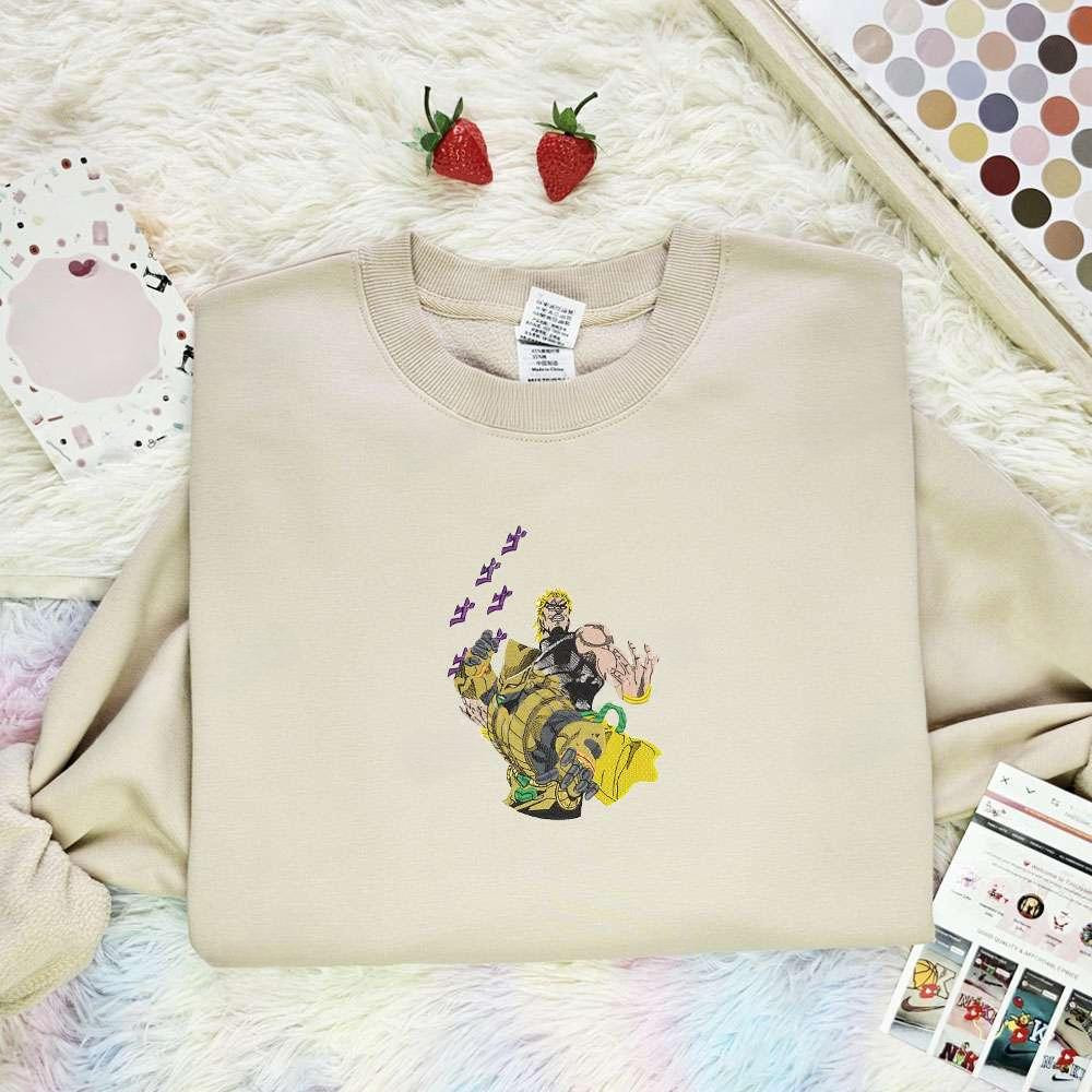Dio Brando Jojos Bizarre Adventure Anime Embroidered Shirt , Anime Embroidered T-shirt Sweatshirt Hoodie, Inspired Anime Movie, Best Gift for Anime Fans
