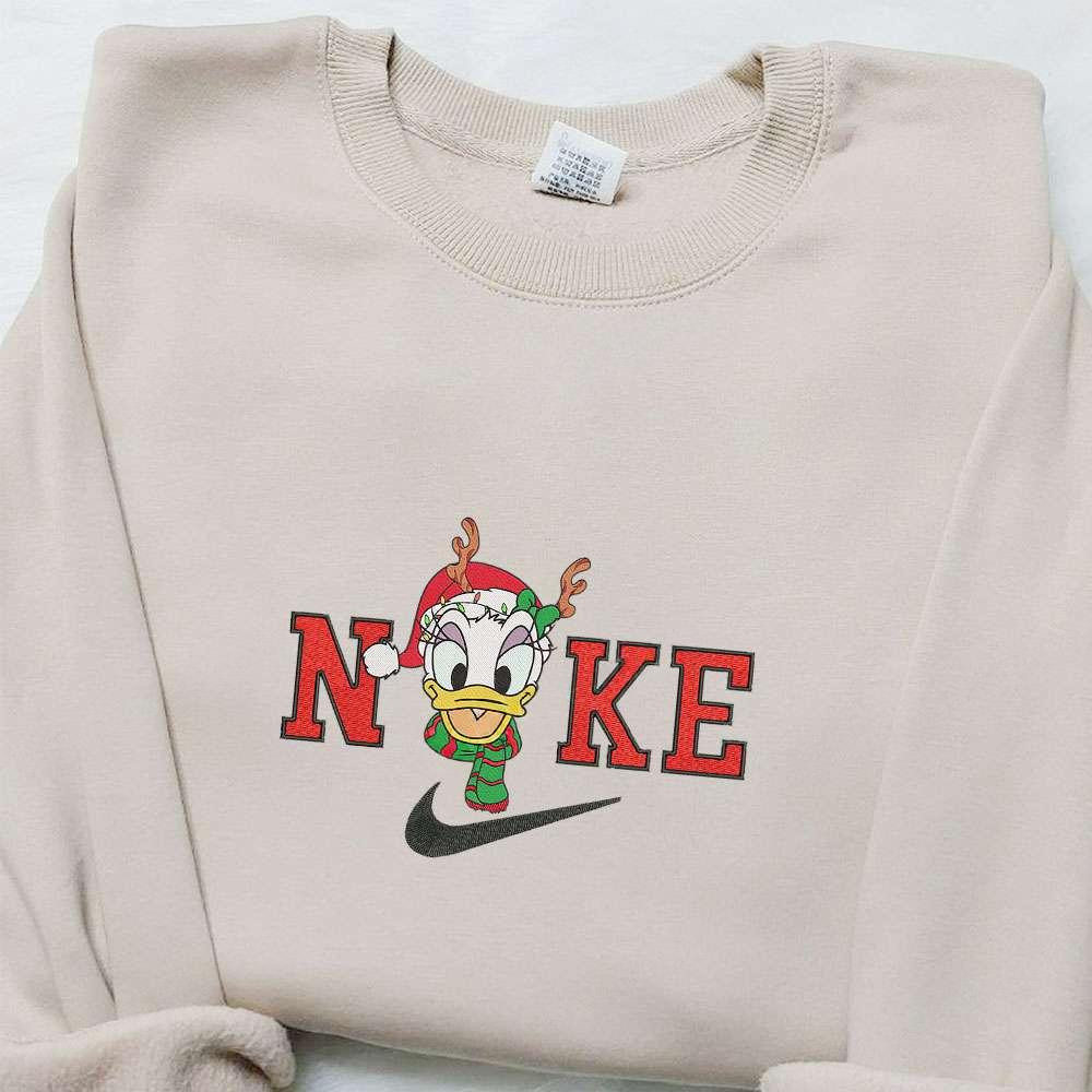 Disney Daisy Duck Christmas Light x Nike Christmas Embroidered Sweatshirt Cartoon Christmas Embroidered Shirt Best Christmas Gift Ideas