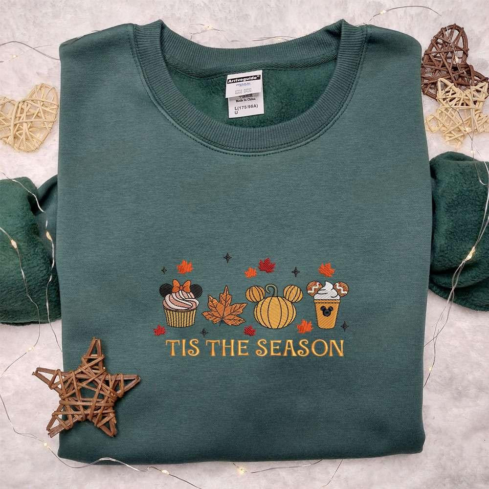 Disney Tis The Season Autumn Fall Embroidered Shirt Best Gift Idea For Family