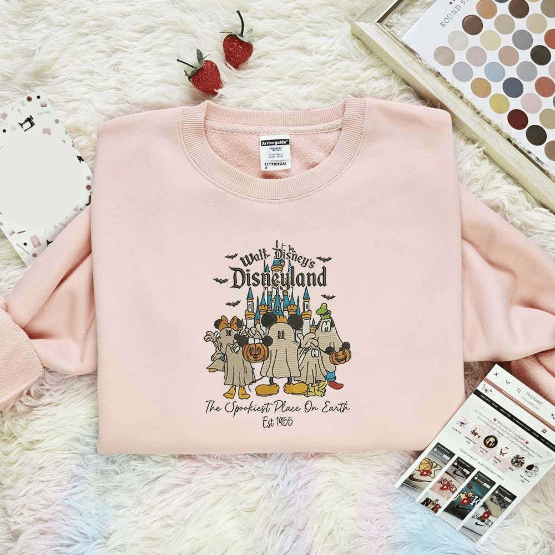 Disneyland Castle The Spookiest Place On Earth Embroidered Shirt Halloween Embroidered Hoodie