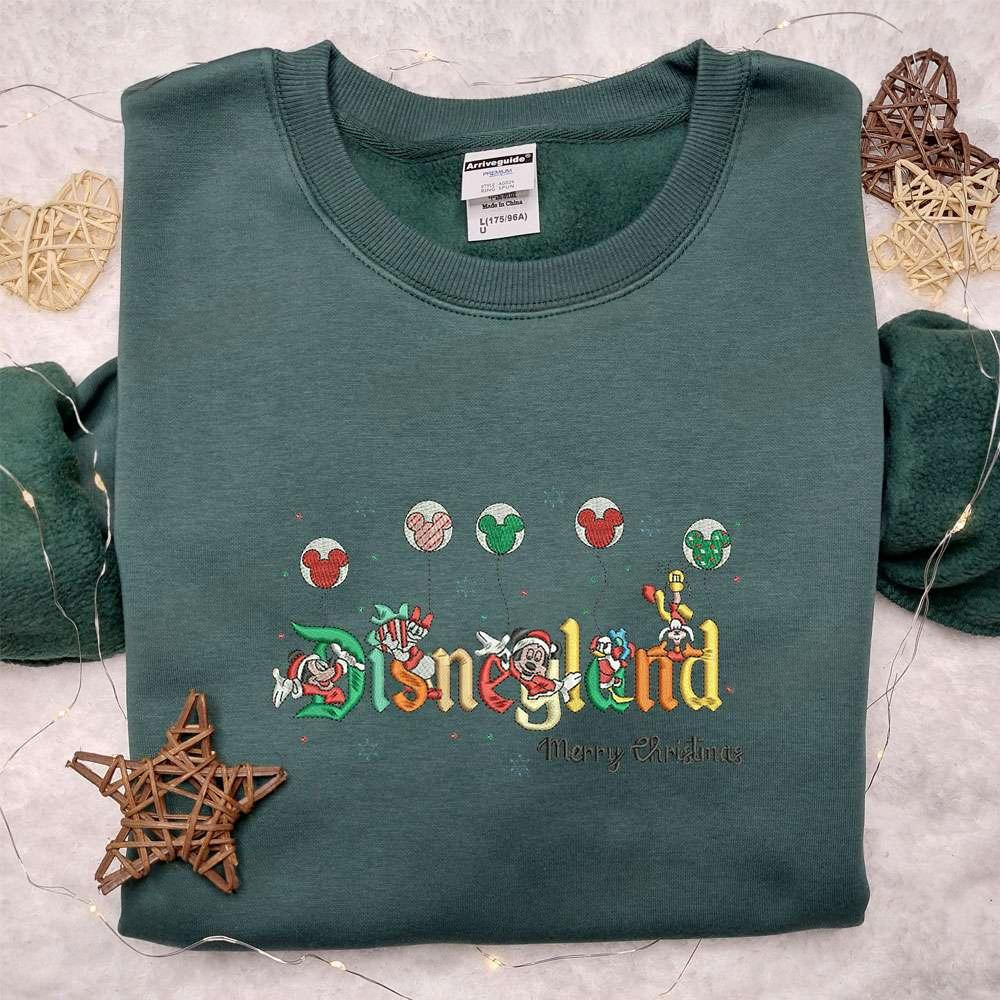 Disneyland Christmas Embroidered Hoodie Disney Christmas Embroidered Hoodie Best Christmas Gift Ideas