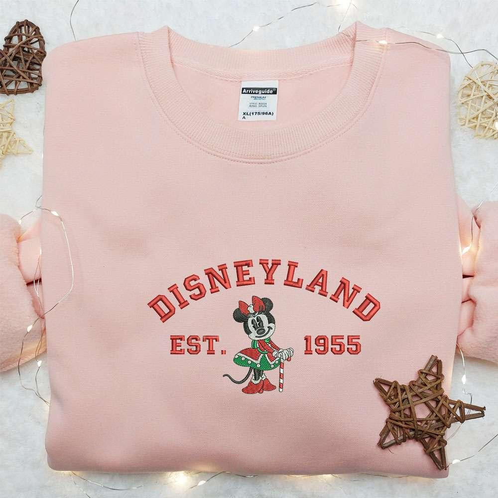Disneyland Minnie Christmas Embroidered Hoodie Disney Christmas Embroidered Shirt Best Christmas Gift Ideas