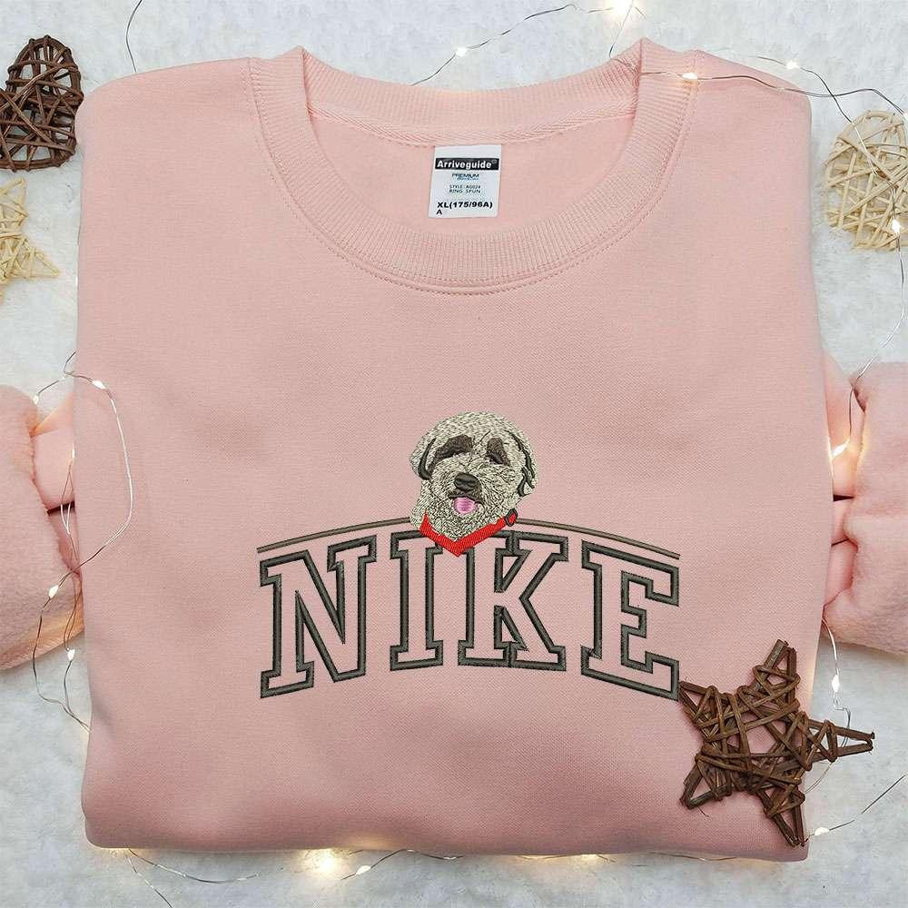 Dog On Top x Nike Embroidered Shirt Animal Embroidered Shirt Custom Nike Embroidered Shirt