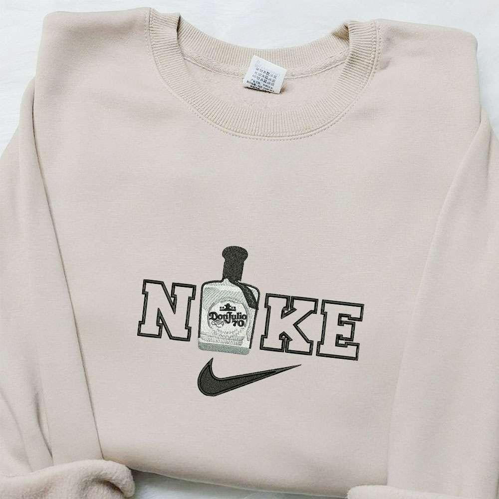 Don Julio Wine Bottle x Nike Embroidered Shirt Favorite Food And Drink Embroidered Hoodie Best Gifts For Family