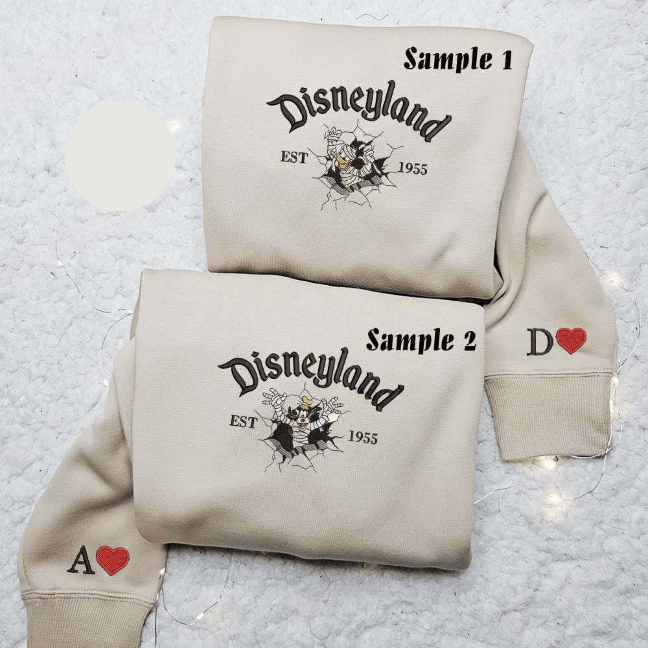 Donald And Goofy Mummy Halloween Disneyland Embroidered Couples Shirts