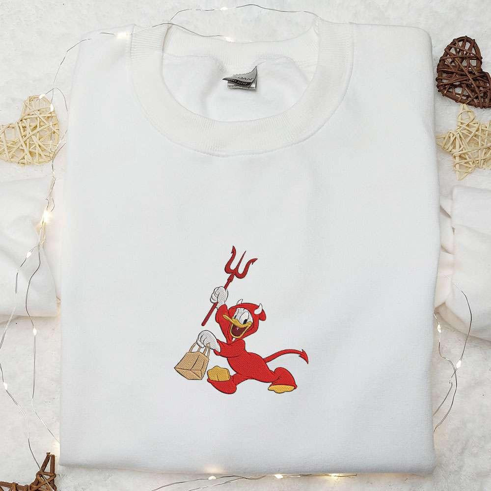 Donald Devil Embroidered Shirt Disney Halloween Embroidered Hoodie Best Gifts for Family