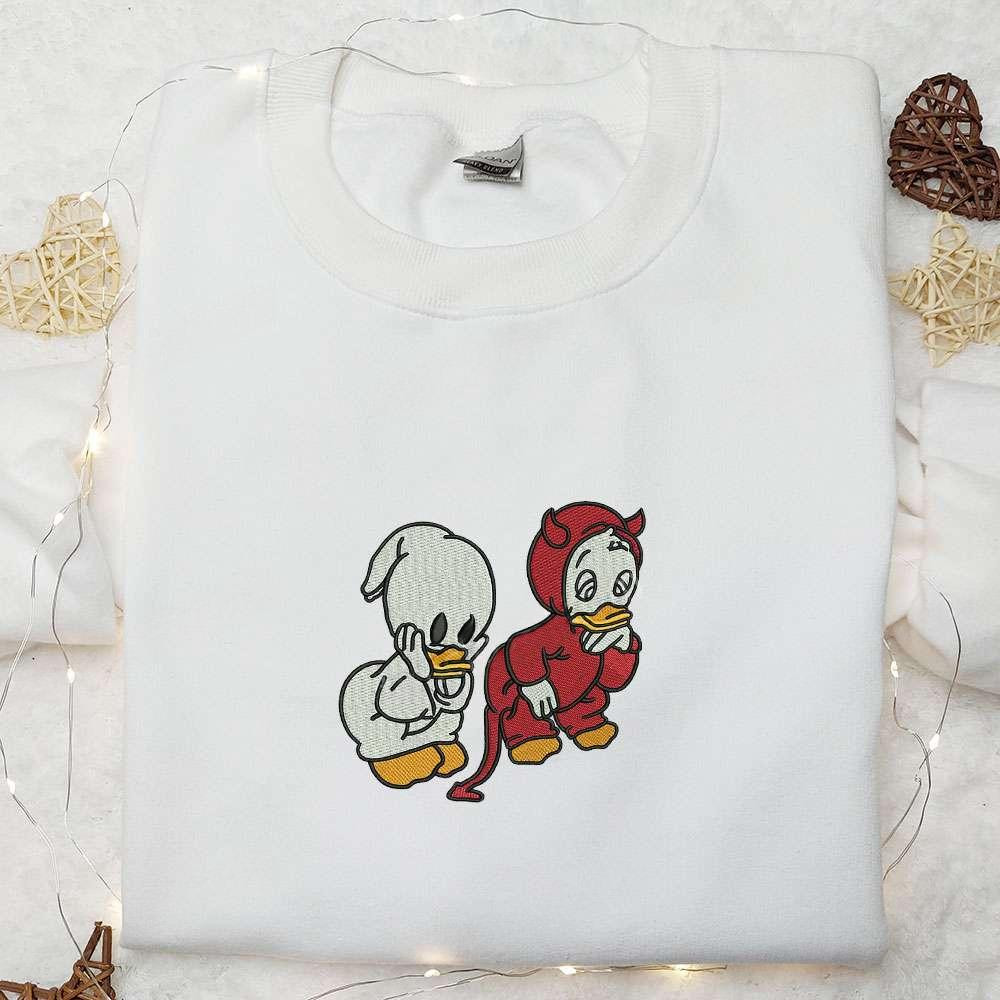 Donald Duck Halloween Embroidered Hoodie Disney Halloween Embroidered Sweatshirt Cute Halloween Embroidered Shirt