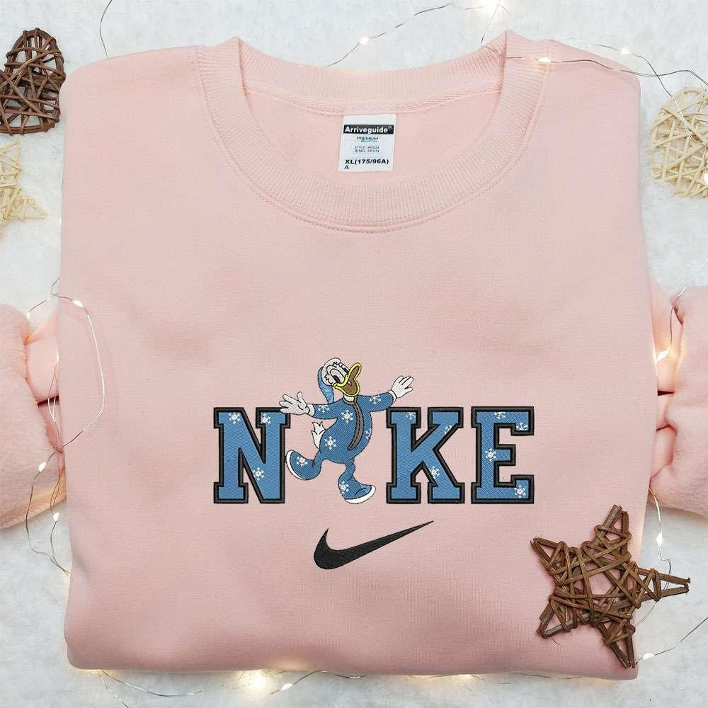 Donald Duck In Christmas Pajama Embroidered Shirt Disney Characters Embroidered Hoodie Best Christmas Gifts For Family