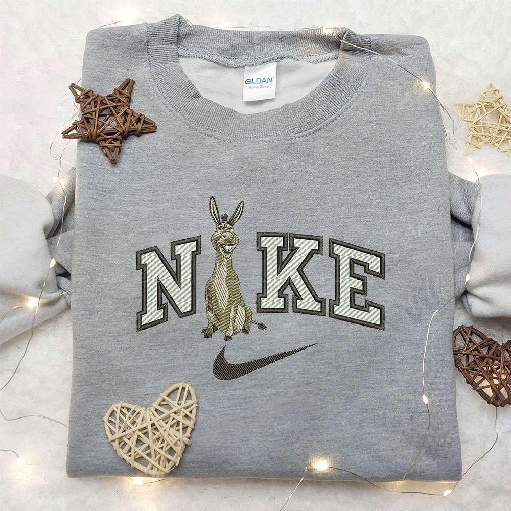 Donkey x Nike Embroidered Shirt Shrek Embroidered Shirt Custom Nike Embroidered Shirt