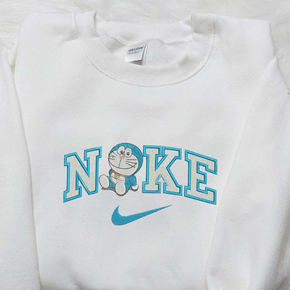 Doraemon x Nike Embroidered Shirt Doraemon Embroidered Shirt Custom Nike Embroidered Shirt