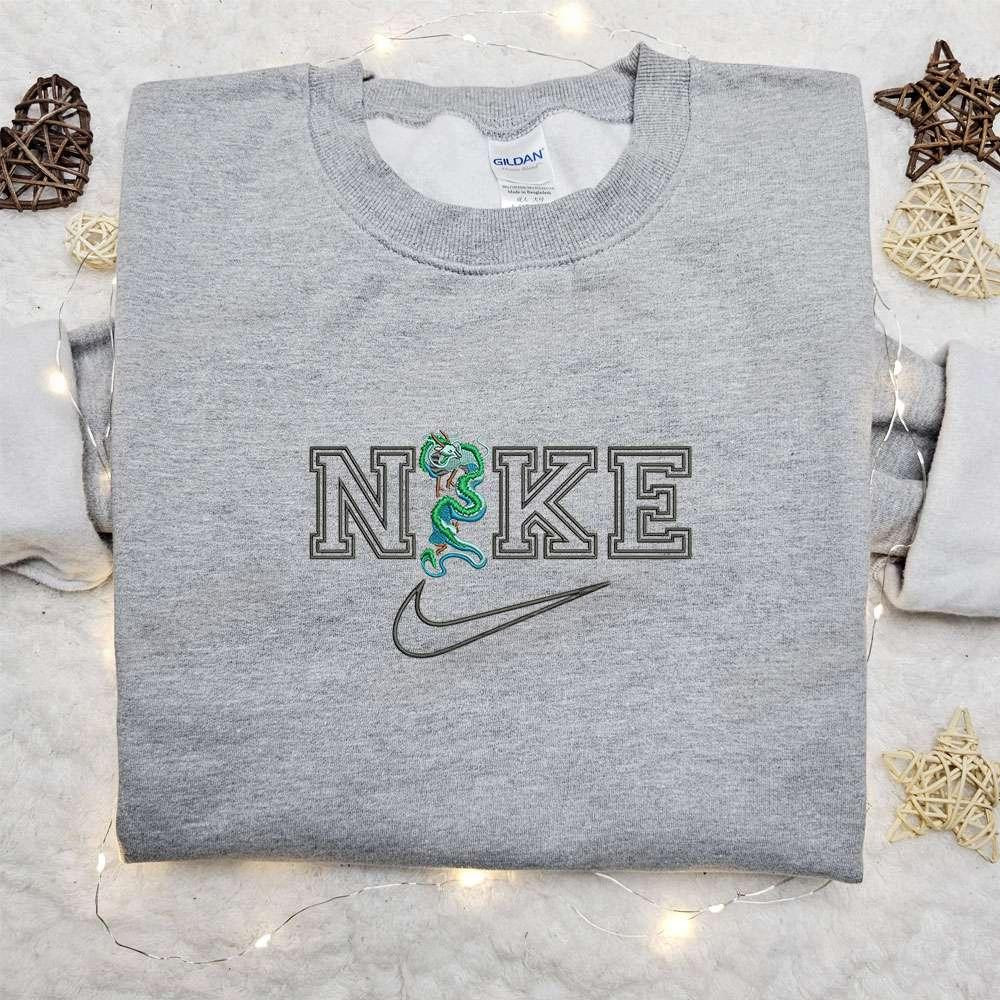 Dragon x Nike Cartoon Embroidered Sweatshirt Walt Disney Characters Embroidered Shirt Best Birthday Gift Ideas for Family