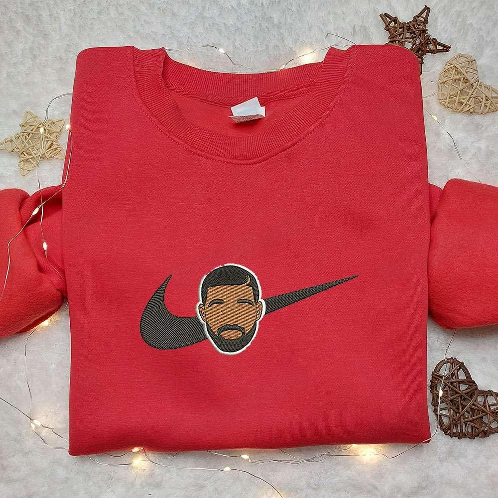 Drake Graham x Nike Swoosh Anime Embroidered Hoodie Toronto Raptors NBA Sport Embroidered Shirt Nike Inspired Embroidered Shirt