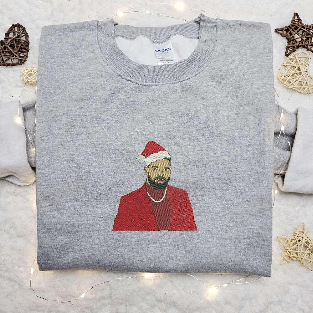 Drake Xmas Embroidered Shirt Celebrity Christmas Embroidered Shirt Best Christmas Gift Ideas For Fans