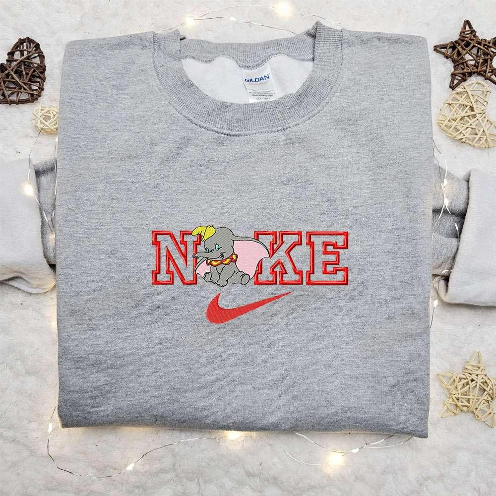Dumbo x Nike Cartoon Embroidered Shirt Dumbo Disney Embroidered Shirt Nike Inspired Embroidered Shirt