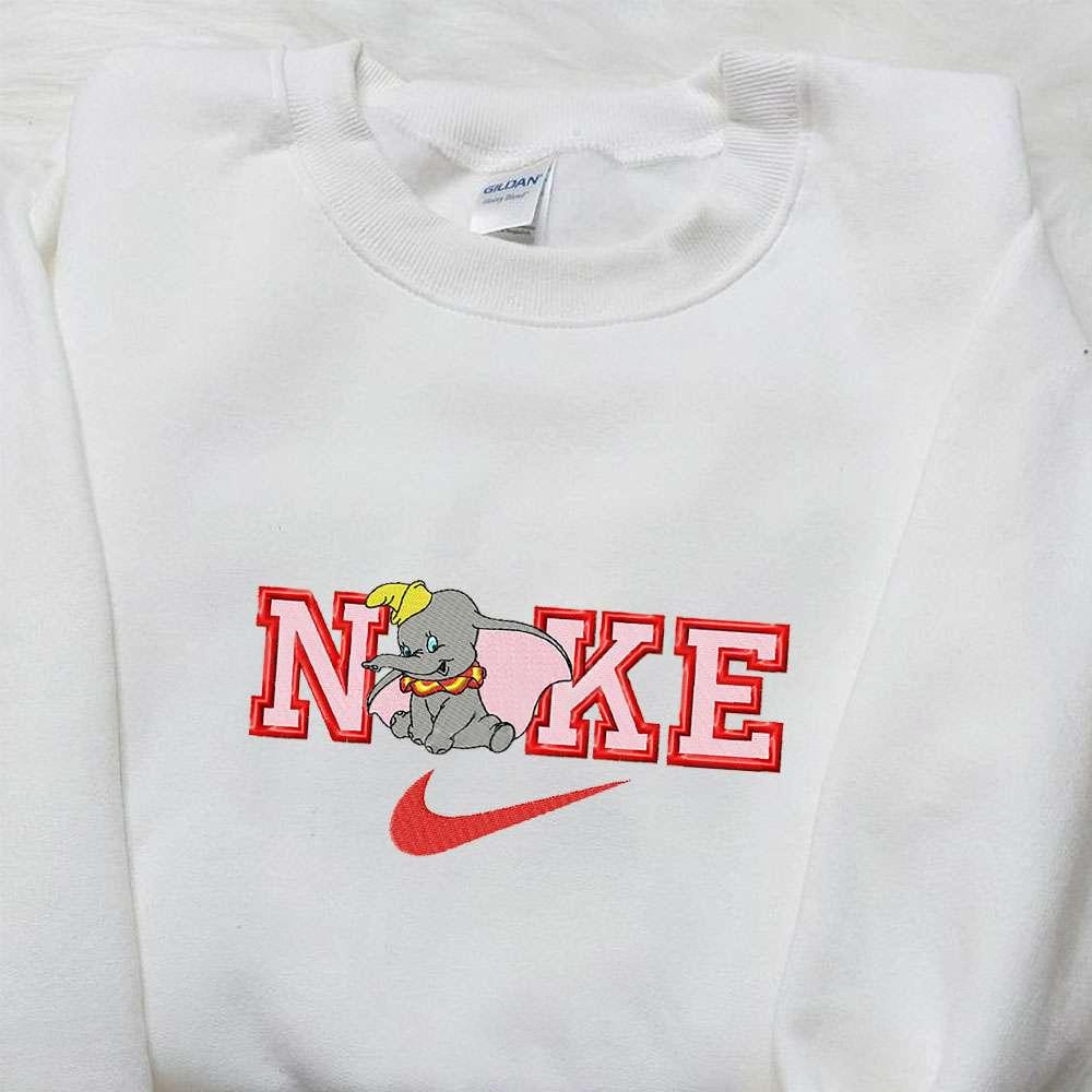 Dumbo x Nike Cartoon Embroidered Sweatshirt Dumbo Disney Embroidered Shirt Nike Inspired Embroidered Shirt