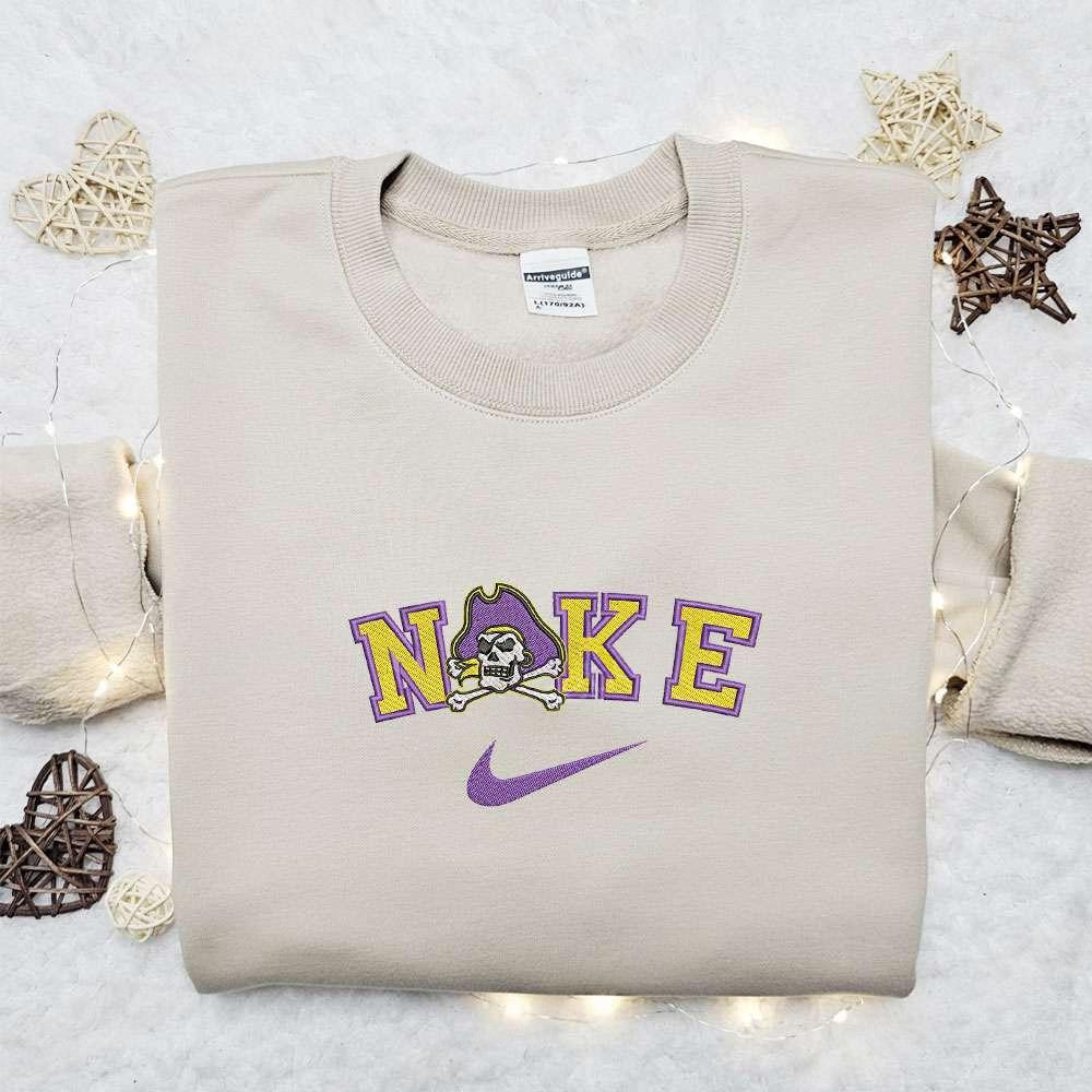 East Carolina Pirates x Nike Embroidered Shirt NCAA Sports Embroidered Hoodie Best Gift Idea