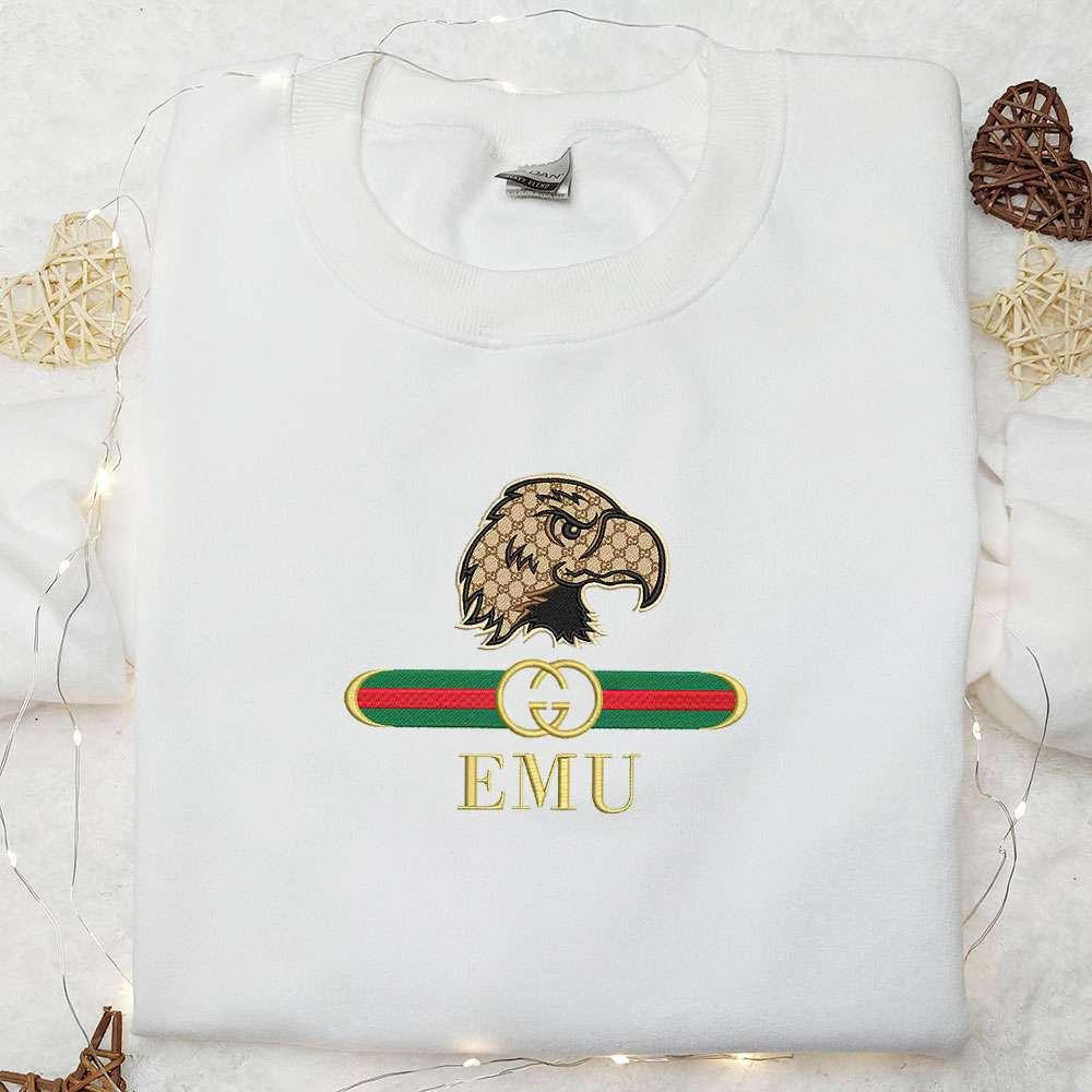Eastern Michigan Eagles x Gucci Embroidered Shirt NCAA Sports Embroidered Hoodie Best Gift Idea