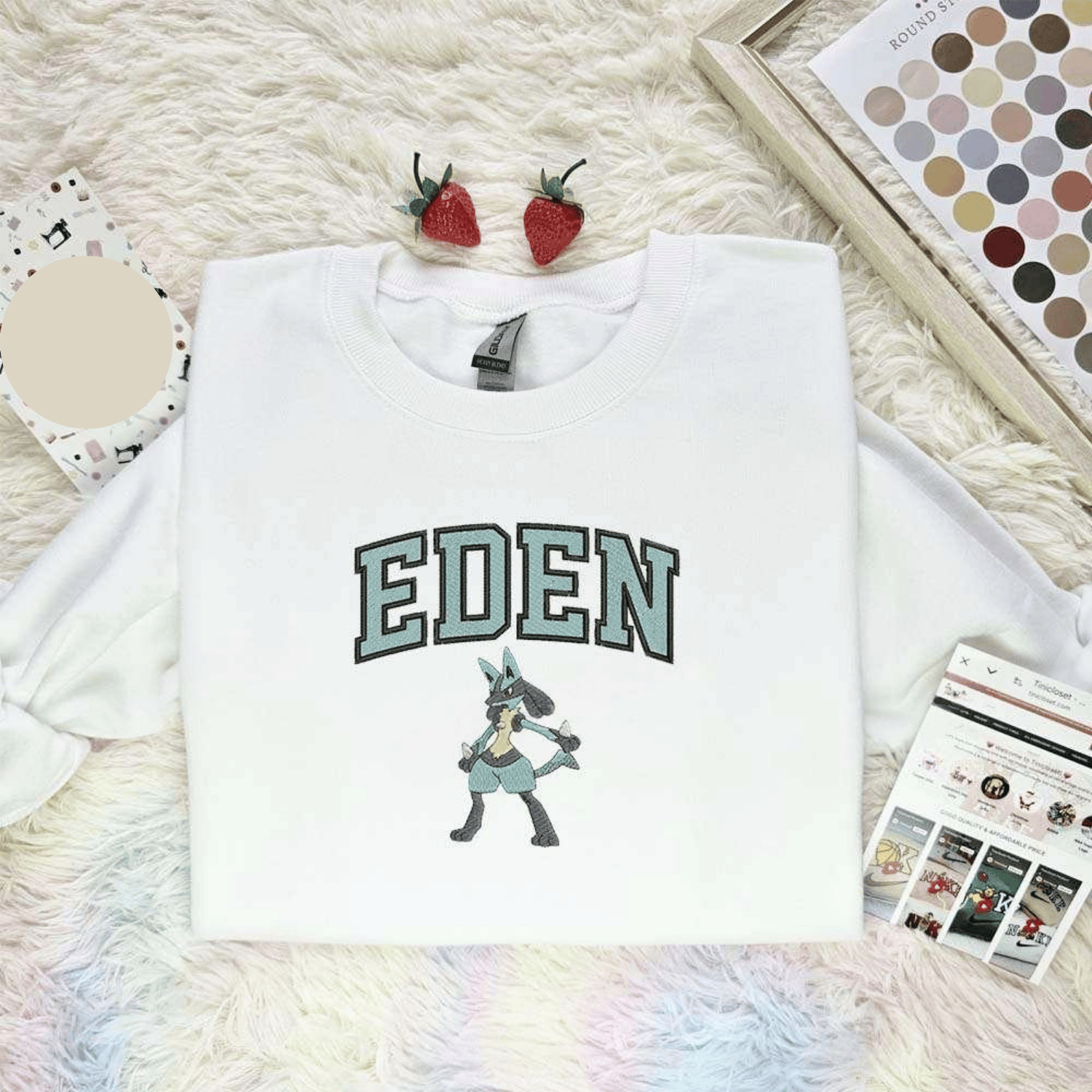 Eden Embroidered Shirt Pokemon Anime Embroidered Hoodie, Inspired Anime Movie, Best Gift for Anime Fans