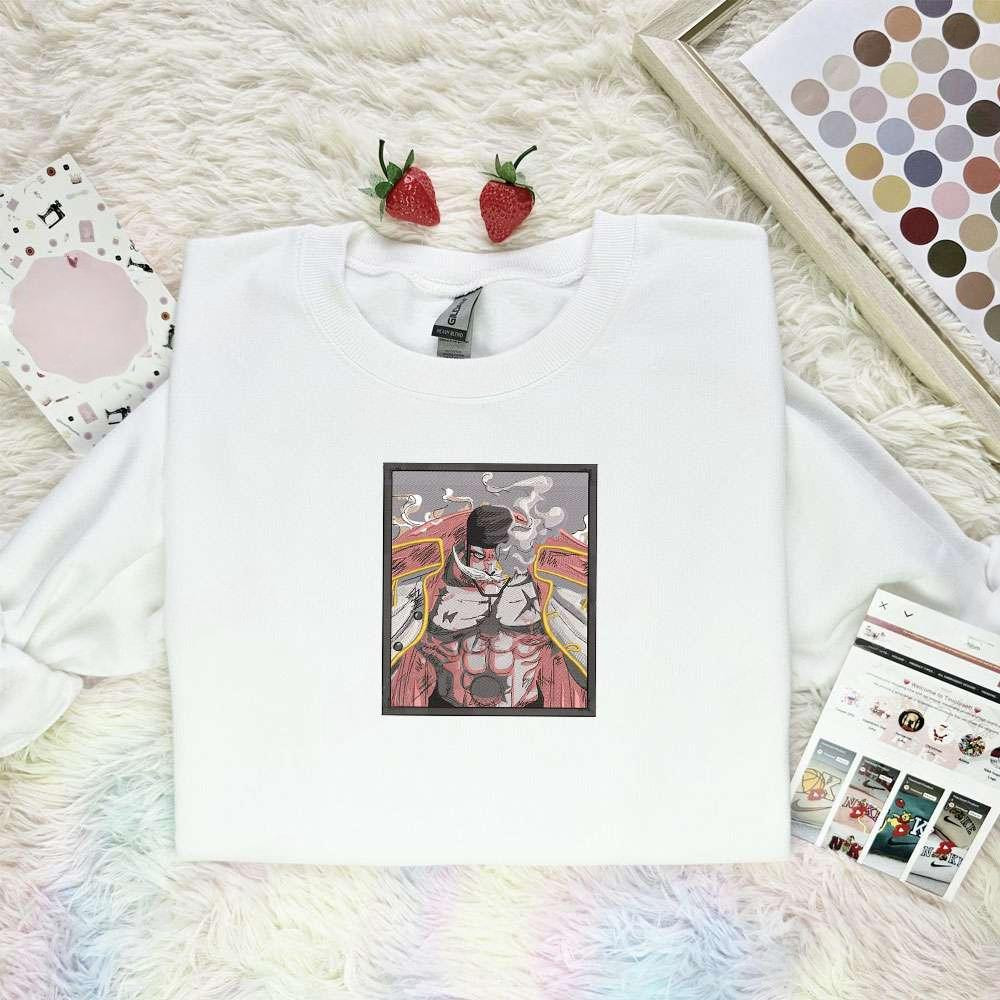 Edward Newgate One Piece Anime Embroidered Shirt , Anime Embroidered T-shirt Sweatshirt Hoodie, Inspired Anime Movie, Best Gift for Anime Fans