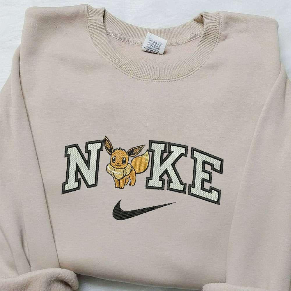 Eeve Elric x Nike Embroidered Shirt Pokemon Embroidered Shirt Custom Nike Embroidered Shirt