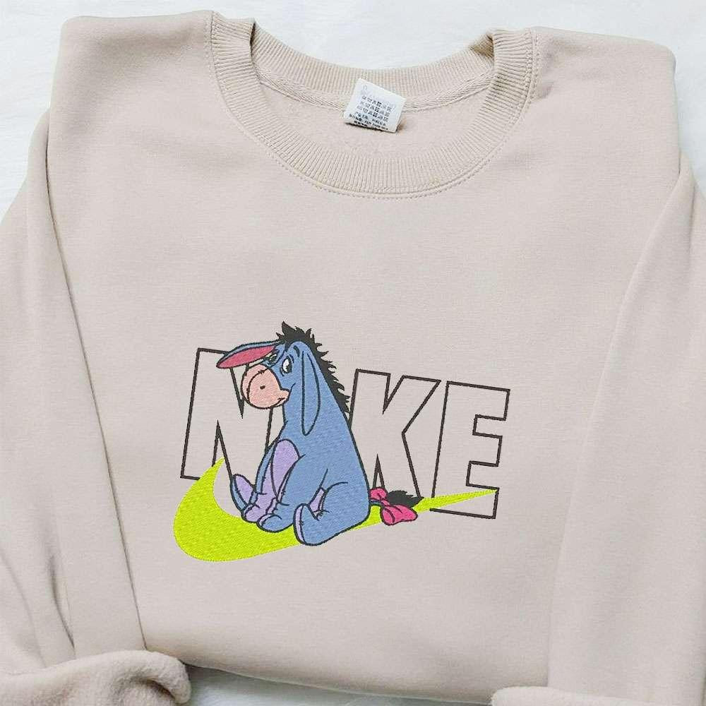 Eeyore x Nike Cartoon Embroidered Sweatshirt Disney Characters Embroidered T shirt Best Gift Ideas for Family