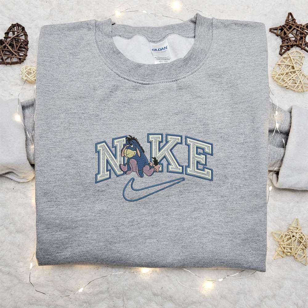 Eeyore x Nike Cartoon Embroidered Sweatshirt Walt Disney Characters Embroidered Shirt Best Birthday Gift Ideas for Family