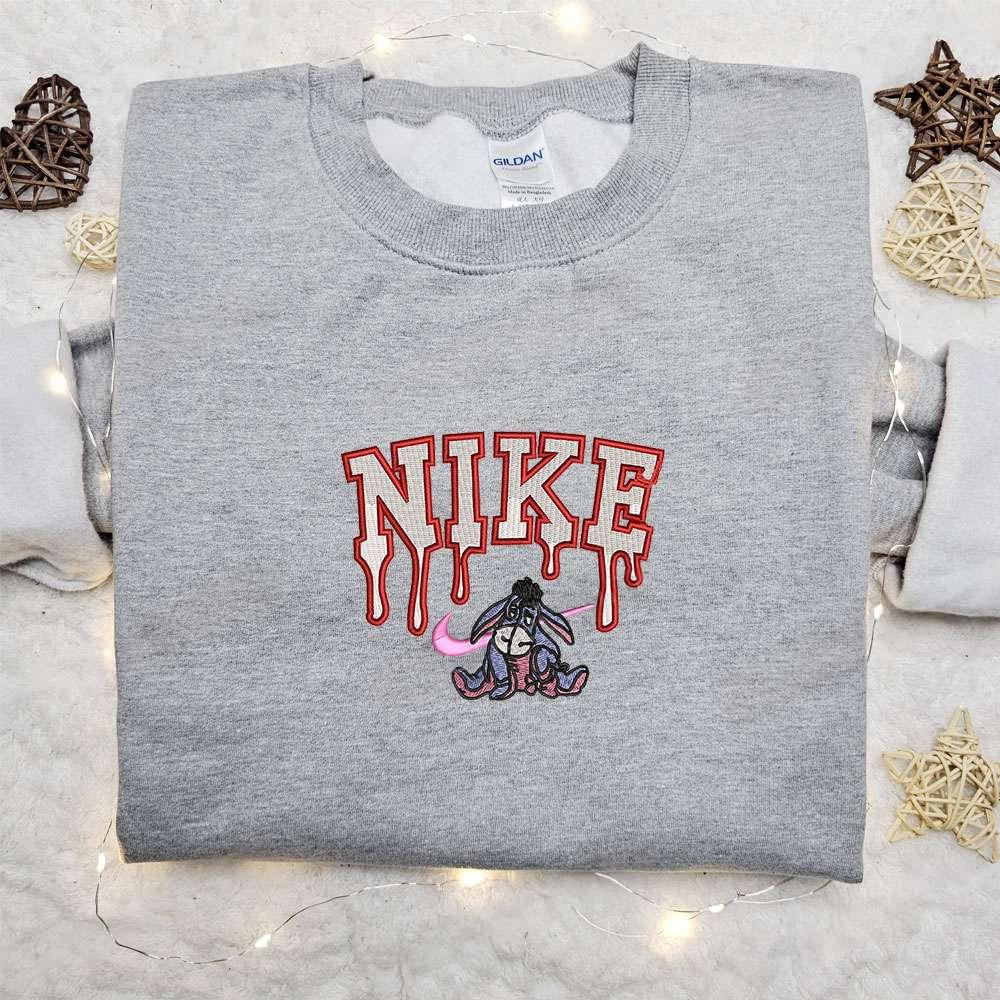 Eeyore x Nike Embroidered Shirt Disney Winnie The Pooh Embroidered Hoodie Nike Inspired Embroidered Sweatshirt