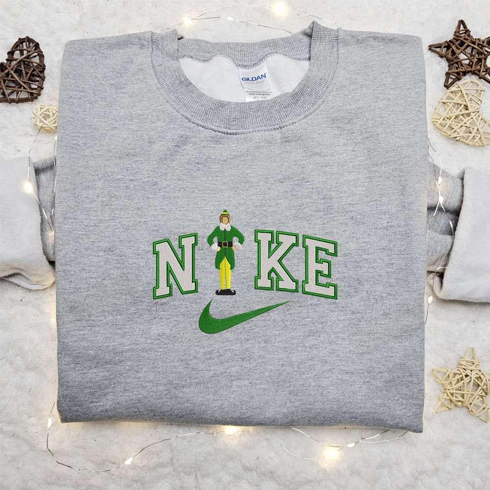 Elf x Nike Embroidered Shirt Elf Movie Embroidered Hoodie Christmas Embroidered Sweatshirt 1