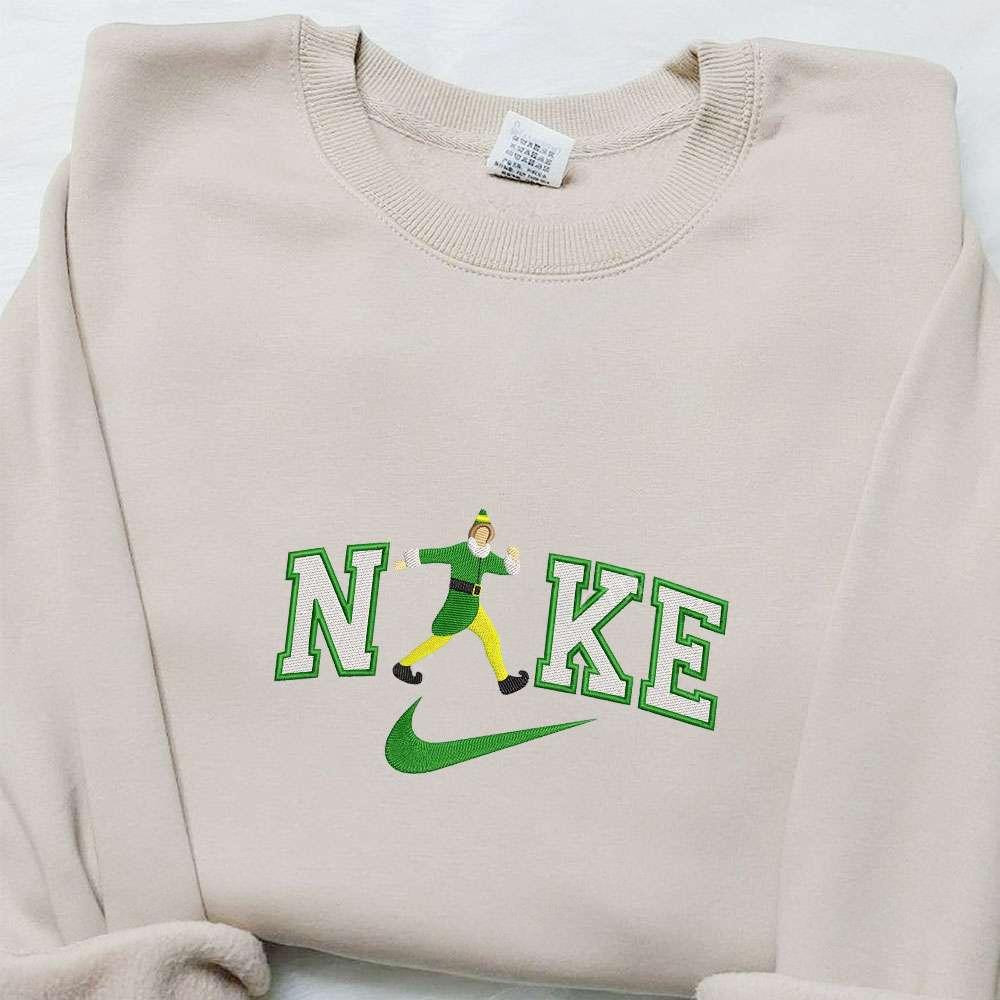 Elf x Nike Embroidered Shirt Elf Movie Embroidered Hoodie Christmas Embroidered Sweatshirt 1