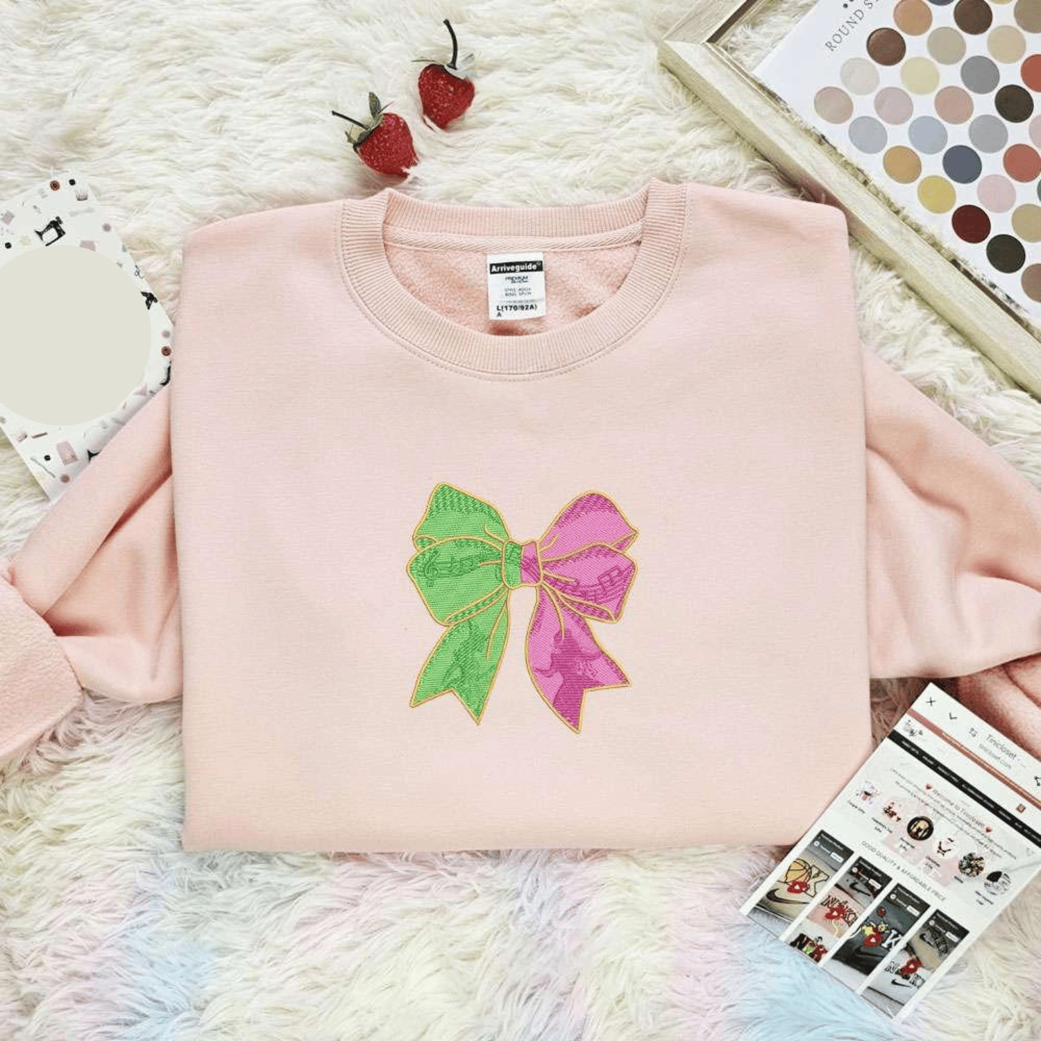 Elphaba And Glinda Pink Green Bow Wicked Movie Embroidered Shirt, Best Gift For Fans