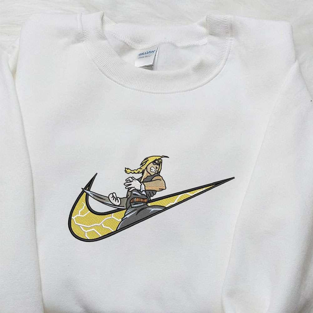 Elric x Nike Embroidered Shirt Fullmetal Alchemist Embroidered Shirt Custom Nike Embroidered Shirt