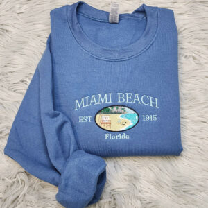 Embroidered Florida Miami Beach Sweatshirt - Miami Beach Unisex Sweatshirt great for men and women Sweatshirt or Hooded Sweatshirt