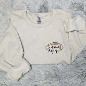 Embroidered Game Day Pocket Design Unisex Sweatshirt, Game Day Pocket Design Embroidered Sweatshirt and Hooded Sweatshirt