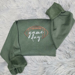 Embroidered Game Day Unisex Sweatshirt, Game Day Embroidered Sweatshirt and Hooded Sweatshirt