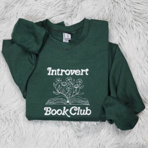 Embroidered Introvert  Book Club Crewneck - Save Water Drink Margaritas Shirt - Margarita Embroidery - T-Shirt - Sweatshirt - Hoodie