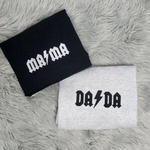 Embroidered Mama and Dada Sweatshirts, Embroidered Matching Family Shirts - Embroidered Sweatshirt or Hooded Sweatshirt