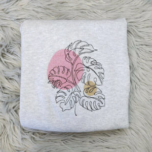 Embroidered Monstera Plant - Monstera deliciosa - Plant Embroidery Crewneck or Hoodie
