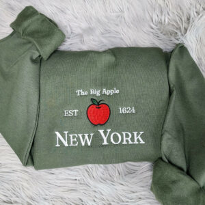 Embroidered New York Sweatshirt, The Big Apple Sweatshirt,  New York Unisex Sweatshirt  for men and women Sweatshirt or Hooded Sweatshirt